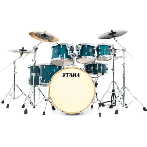 Tama Superstar Classic CL72S 7-piece Shell Pack with Snare Drum - Gloss Sapphire Lacebark Pine