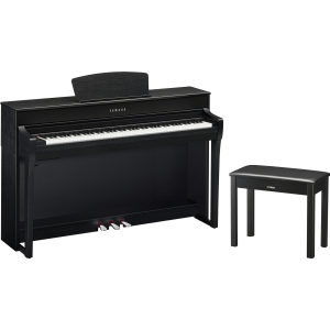 Yamaha Clavinova CLP-735 Digital Upright Piano with Bench - Matte Black Finish