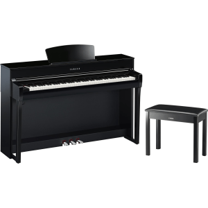 Yamaha Clavinova CLP-735 Digital Upright Piano with Bench - Polished Ebony Finish