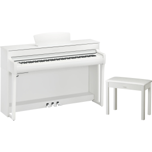 Yamaha Clavinova CLP-735 Digital Upright Piano with Bench - Matte White Finish