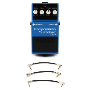 Boss CS-3 Compression Sustainer Pedal with Patch Cables