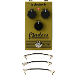 TC Electronic Cinders Overdrive Pedal with Patch Cables