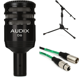 Audix D6 Kick Drum Mic Bundle with Stand and Cable