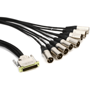 JUMPERZ JDB25-XLRM ZipLine DB25 to XLR Male 8-channel Analog Audio Interface Cable - 1.5 foot