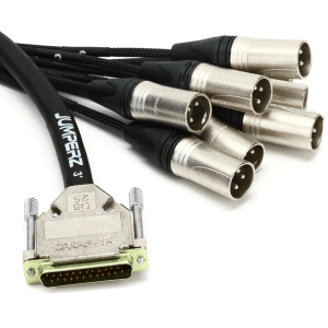 JUMPERZ JDB25-XLRM ZipLine DB25 to XLR Male 8-channel Analog Audio Interface Cable - 3 foot
