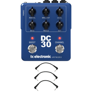 TC Electronic DC30 Preamp Pedal and 3 Patch Cables