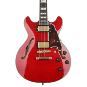 D'Angelico Excel Mini DC Semi-hollow Electric Guitar - Cherry with Stopbar Tailpiece