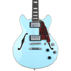 D'Angelico Premier Mini DC Electric Guitar - Sky Blue with Stopbar Tailpiece