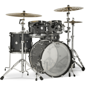 DW DDAC2215SM Design Series Acrylic 5-piece Shell Pack with Snare Drum - Smoke Glass - Sweetwater Exclusive