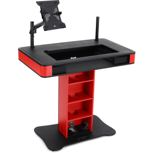 ProX XZF-DJCT-RB-CASE DJ Podium with Two Road Cases - Red/Black