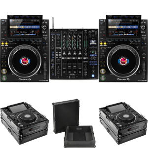 Pioneer DJ DJM-A9 4-channel DJ Mixer and CDJ-3000 Case Bundle