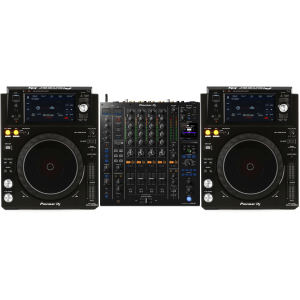 Pioneer DJ DJM-A9 4-channel DJ Mixer with Effects and Dual XDJ-1000MK2 DJ Media Player Bundle