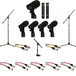 PreSonus DM-7 Drum Microphone Set Bundle with Stands and Cables