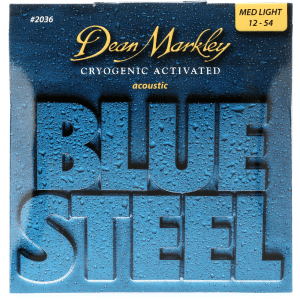 Dean Markley 2036 Blue Steel 92/8 Bronze Cryogentic Activated Acoustic Guitar Strings - .012-.054 Medium Light