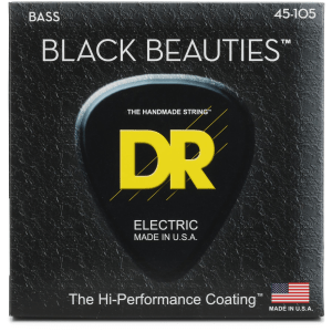 DR Strings BKB-45 Black Beauties Coated Steel Bass Guitar Strings - .045-.105 Medium
