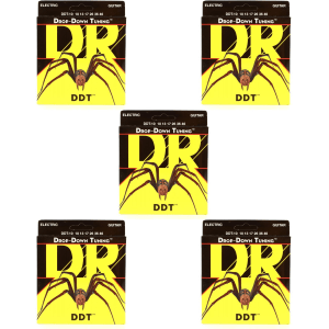 DR Strings DDT-10 Drop-Down Tuning Nickel Plated Steel Electric Guitar Strings - .010-.046 Medium 5-Pack