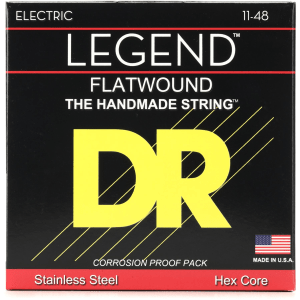 DR Strings Legend Polished Flatwound Electric Guitar Strings - .011-.048 Light