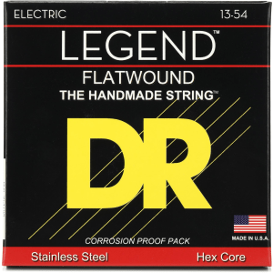 DR Strings Legend Polished Flatwound Electric Guitar Strings - .013-.054 Heavy