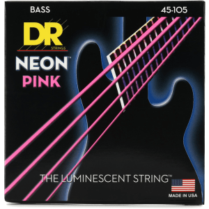 DR Strings NPB-45 Hi-Def Neon Pink K3 Coated Bass Strings - .045-.105 Medium