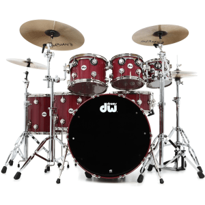 DW Collector's Series Purpleheart Lacquer 7-piece Shell Pack - Gloss Natural with Nickel Hardware