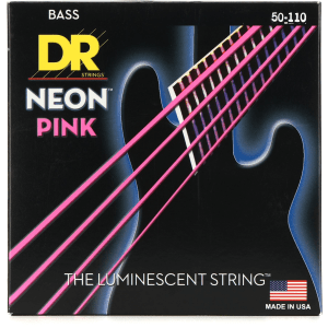 DR Strings NPB-50 Hi-Def Neon Pink K3 Coated Bass Strings - .050-.110 Heavy