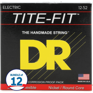 DR Strings JZ-12 Tite-Fit Compression Wound Electric Guitar Strings - .012-.052 Jazz (12 Pack)
