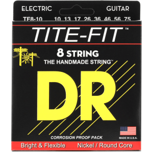 DR Strings TF8-10 Tite-Fit Compression Wound 8-string Electric Guitar Strings - .010-.075