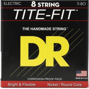DR Strings TF8-11 Tite-Fit Compression Wound Electric Guitar Strings - .011-.080 Extra Heavy 8-String