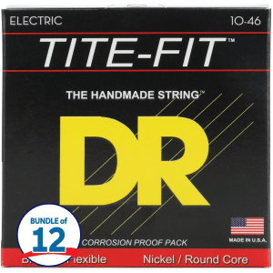 DR Strings MT-10 Tite-Fit Compression Wound Electric Guitar Strings - .010-.046 Medium (12 Pack)