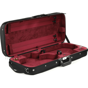 Bobelock B1015 Double 4/4 Violin Case - Black with Wine Interior