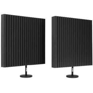 Auralex DeskMAX 2x2 foot Stand-Mounted Portable Acoustic Treatment Panels 2-pack - Charcoal