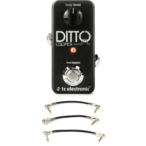 TC Electronic Ditto Looper Pedal with 3 Patch Cables