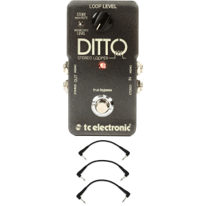 TC Electronic Ditto Stereo Looper Pedal with 3 Patch Cables