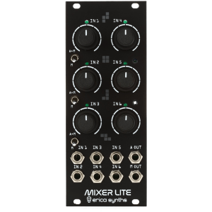Erica Synths Drum Mixer Lite Six Input Mixer Eurorack Module with Vactrol Compressor and Assignable Aux Send