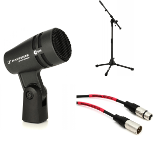 Sennheiser e 604 Cardioid Dynamic Drum Microphone Bundle with Stand and Cable