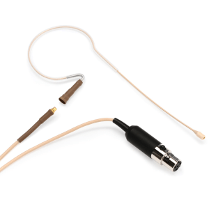 Countryman E6 Omnidirectional Earset Microphone - Standard Gain with 2mm Cable and TA4F Connector for Shure Wireless - Light Beige