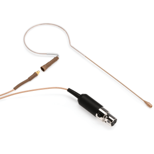 Countryman E6 Omnidirectional Earset Microphone - Standard Gain with 1mm Cable and TA4F Connector for Shure Wireless - Tan