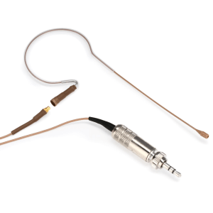 Countryman E6 Omnidirectional Earset Microphone - Standard Gain with 1mm Cable and 3.5mm Connector for Sennheiser Wireless - Tan