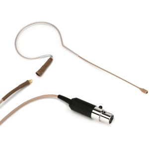 Countryman E6 Omnidirectional Earset Microphone - Standard Gain with 2mm Cable and TA4F Connector for Shure Wireless - Tan