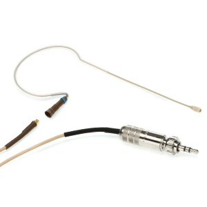 Countryman E6 Omnidirectional Earset Microphone - Low Gain with 2mm Cable and 3.5mm Connector for Sennheiser Wireless - Light Beige