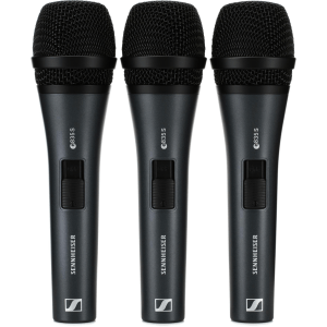 Sennheiser e 835-S Cardioid Dynamic Vocal Microphone with On/Off Switch - 3-pack