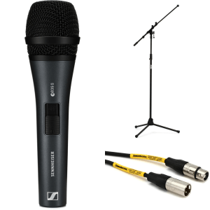 Sennheiser e 835-S Cardioid Dynamic Microphone Bundle with Stand and Cable