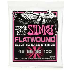 Ernie Ball 2814 Super Slinky Flatwound Electric Bass Guitar Strings - .045-.100