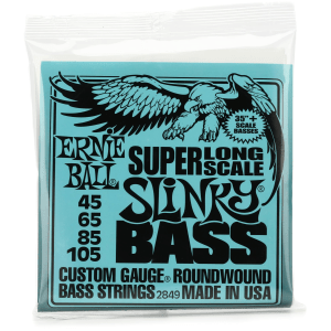 Ernie Ball 2849 Super Slinky Nickel Wound Electric Bass Guitar Strings - .045-.105 Long Scale