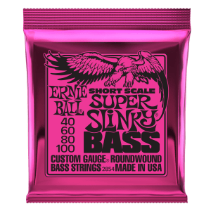 Ernie Ball 2854 Super Slinky Nickel Wound Short Scale Electric Bass Guitar Strings - .040-.100