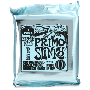 Ernie Ball 3212 Primo Slinky Nickel Wound Electric Guitar Strings - .0095-.044 Factory (3-pack)