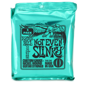 Ernie Ball 3626 Not Even Slinky Nickel Wound Electric Guitar Strings - .012-.056 Factory (3-pack)