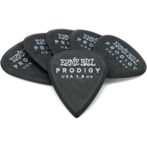 Ernie Ball Prodigy Guitar Picks 1.5 mm Black Standard (6-pack)