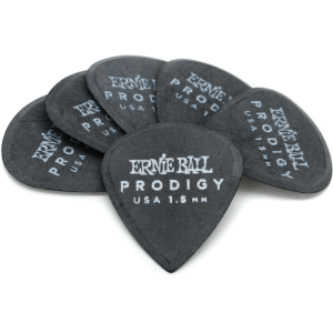 Ernie Ball Prodigy Guitar Picks 1.5 mm Black Mini (6-pack)