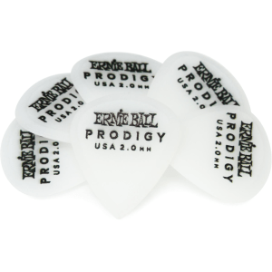Ernie Ball Prodigy Guitar Picks 2.0 mm White Mini 6-pack